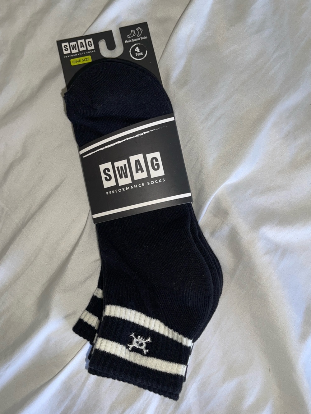 SWAG Men's Black Athletic Ankle Socks - Pack